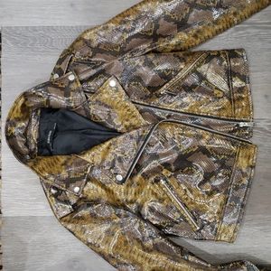 Green Snake Moto Jacket by Zara